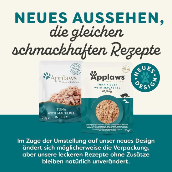 Applaws Cat Food Pouch Tuna Wholemeat with Salmon in Jelly 16 x 70 g Applaws Cat Food Pouch Tuna Wholemeat with Salmon in Jelly 16 x 70 g