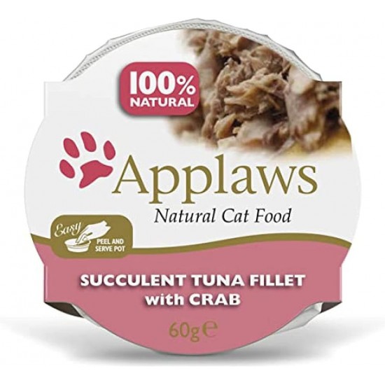 Applaws Natural Cat Food Pot Tuna with Crab (10X60g) Applaws Natural Cat Food Pot Tuna with Crab (10X60g)