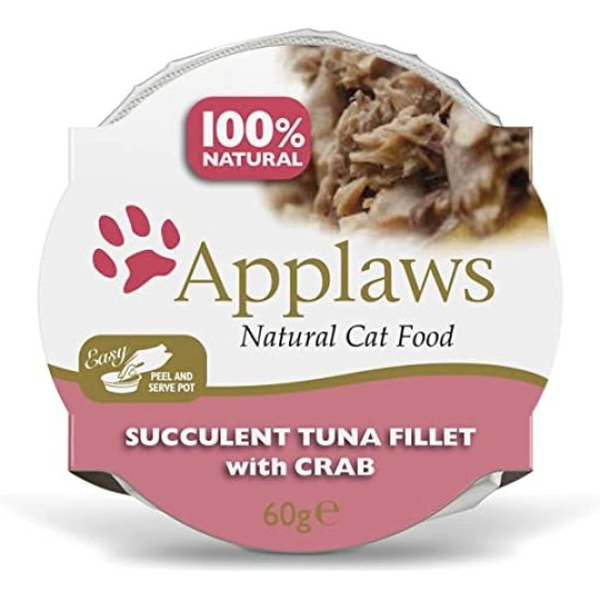 Applaws Natural Cat Food Pot Tuna with Crab (10X60g) Applaws Natural Cat Food Pot Tuna with Crab (10X60g)