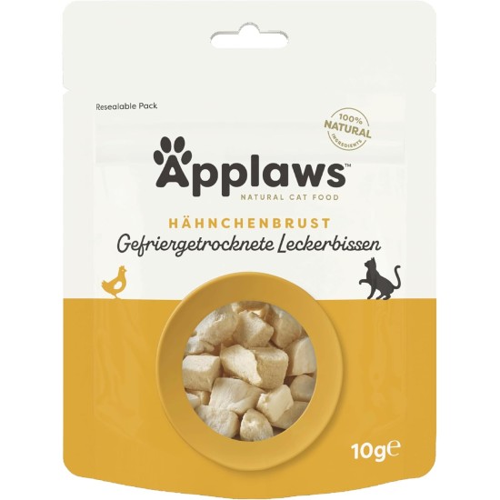 Applaws Natural Cat Snacks, Freeze Dried Chicken Breast - Pack of 12 x 10g Bags Applaws Natural Cat Snacks, Freeze Dried Chicken Breast - Pack of 12 x 10g Bags