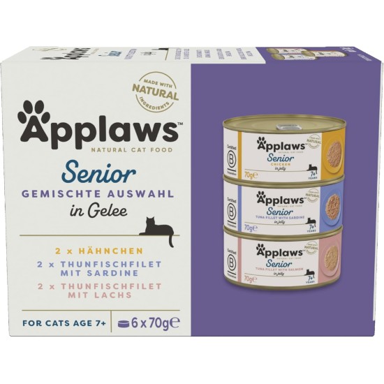 Applaws Natural Wet Cat Food Fish Selection in Jelly (Pack of 12 x 70g Tins) Applaws Natural Wet Cat Food Fish Selection in Jelly (Pack of 12 x 70g Tins)