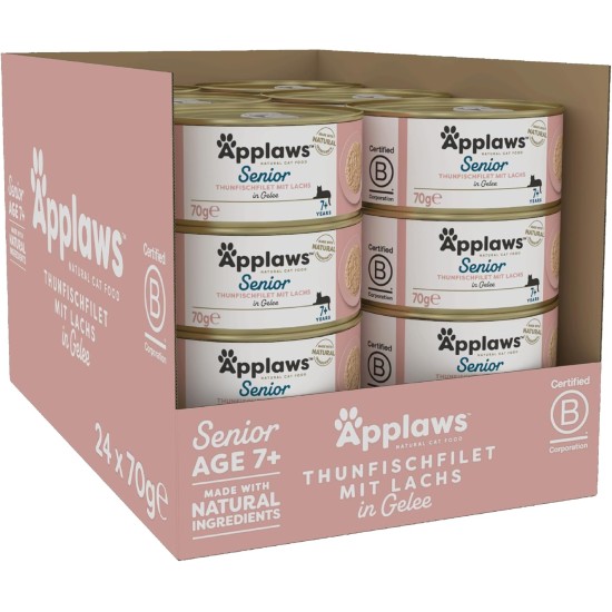 Applaws Natural Wet Cat Food Fish Selection in Jelly (Pack of 12 x 70g Tins) Applaws Natural Wet Cat Food Fish Selection in Jelly (Pack of 12 x 70g Tins)