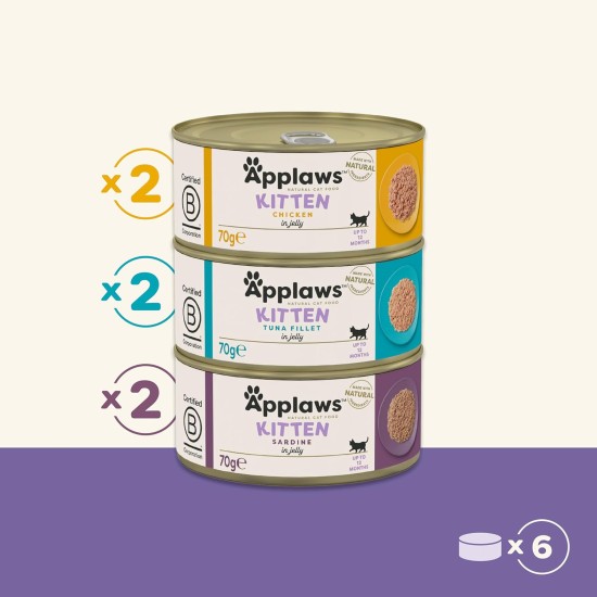 Applaws Natural Wet Cat Food Fish Selection in Jelly (Pack of 12 x 70g Tins) Applaws Natural Wet Cat Food Fish Selection in Jelly (Pack of 12 x 70g Tins)