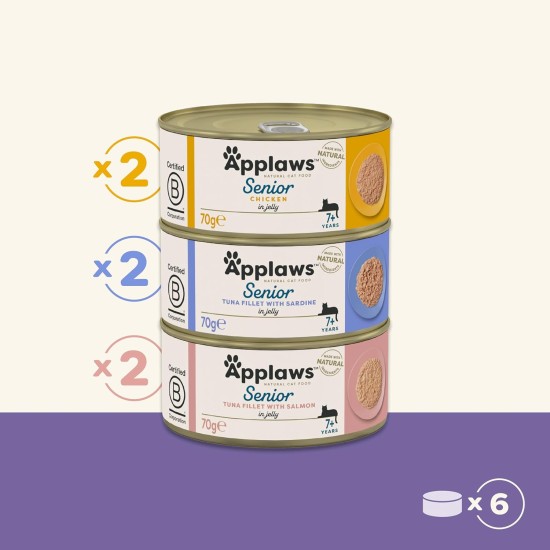 Applaws Natural Wet Cat Food Fish Selection in Jelly (Pack of 12 x 70g Tins) Applaws Natural Wet Cat Food Fish Selection in Jelly (Pack of 12 x 70g Tins)