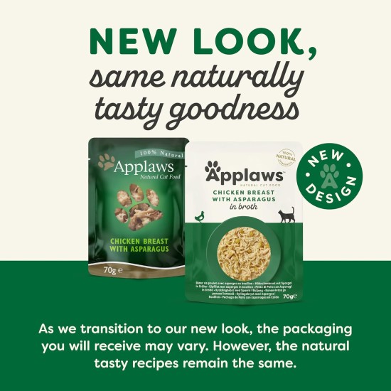 Applaws Premium Natural Wet Cat Food, Tuna Fillet with Pacific Shrimp in Broth, 70 g Portion Bag (12 x 70 g) Applaws Premium Natural Wet Cat Food, Tuna Fillet with Pacific Shrimp in Broth, 70 g Portion Bag (12 x 70 g)