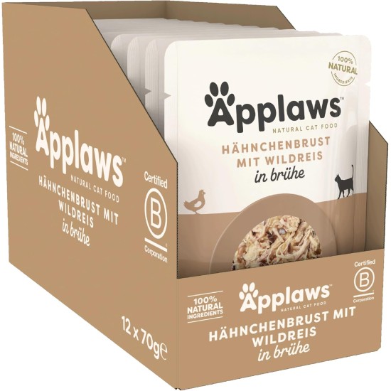 Applaws Premium Natural Wet Cat Food, Tuna Fillet with Pacific Shrimp in Broth, 70 g Portion Bag (12 x 70 g) Applaws Premium Natural Wet Cat Food, Tuna Fillet with Pacific Shrimp in Broth, 70 g Portion Bag (12 x 70 g)