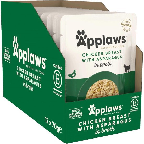 Applaws Premium Natural Wet Cat Food, Tuna Fillet with Pacific Shrimp in Broth, 70 g Portion Bag (12 x 70 g) Applaws Premium Natural Wet Cat Food, Tuna Fillet with Pacific Shrimp in Broth, 70 g Portion Bag (12 x 70 g)