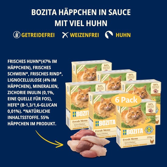 Bozita Appetizers in Jelly with Lots of Chicken Multibox 6 x 370 g in Tetra, 370 g (Pack of 6) Bozita Appetizers in Jelly with Lots of Chicken Multibox 6 x 370 g in Tetra, 370 g (Pack of 6)