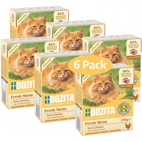Bozita Appetizers in Sauce with Chicken and Turkey Multibox 6 x 370 g in Tetra Bozita Appetizers in Sauce with Chicken and Turkey Multibox 6 x 370 g in Tetra