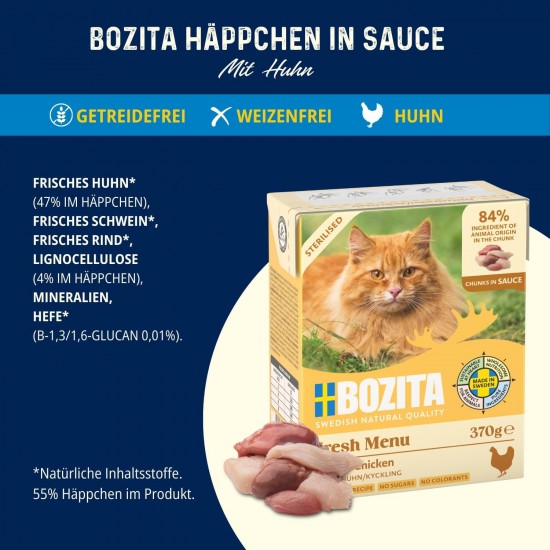 Bozita Appetizers in Sauce with Chicken and Turkey Multibox 6 x 370 g in Tetra Bozita Appetizers in Sauce with Chicken and Turkey Multibox 6 x 370 g in Tetra