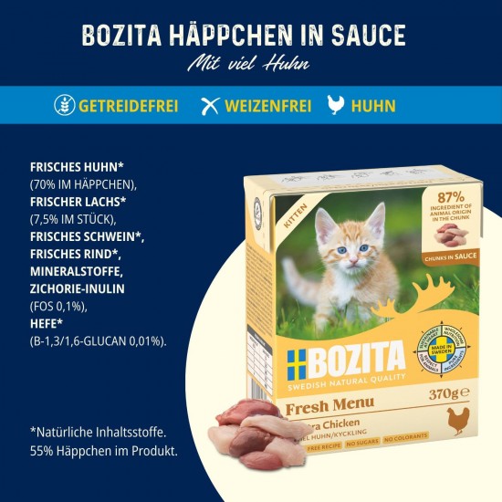 Bozita Appetizers in Sauce with Chicken and Turkey Multibox 6 x 370 g in Tetra Bozita Appetizers in Sauce with Chicken and Turkey Multibox 6 x 370 g in Tetra