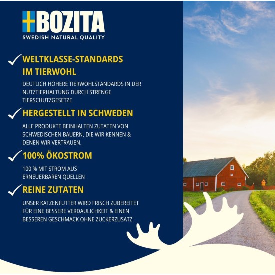 Bozita Pouch Wet Food Appetizers in Sauce with Beef - 12 x 85 g Portion Bag Grain-Free & Wheat Free Food for Cats - Wet Cat Food for Adult Cats with 8.5% Protein & 4.5% Fat Content Bozita Pouch Wet Food Appetizers in Sauce with Beef - 12 x 85 g Portion Bag Grain-Free & Wheat Free Food for Cats - Wet Cat Food for Adult Cats with 8.5% Protein & 4.5% Fat Content