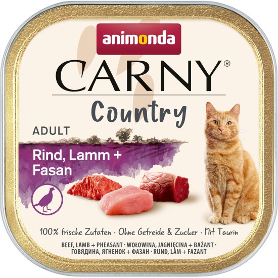 Carny Country Wet Cat Food Chicken + Veal + Deer (32 x 100 g), Cat Wet Food by animonda without Grains and Sugar, with Fresh Meat Ingredients Carny Country Wet Cat Food Chicken + Veal + Deer (32 x 100 g), Cat Wet Food by animonda without Grains and Sugar, with Fresh Meat Ingredients