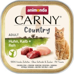 Carny Country Wet Cat Food Chicken + Veal + Deer (32 x 100 g), Cat Wet Food by animonda without Grains and Sugar, with Fresh Meat Ingredients Carny Country Wet Cat Food Chicken + Veal + Deer (32 x 100 g), Cat Wet Food by animonda without Grains and Sugar, with Fresh Meat Ingredients