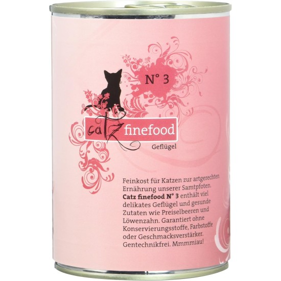 Catz finefood No. 3 Chicken Cat Food 400 g, Pack of 6 x 400 g) Catz finefood No. 3 Chicken Cat Food 400 g, Pack of 6 x 400 g)