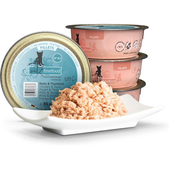 Catz finefood Number 403 – Chicken Fillets in Jelly Pack of 12 x 85 g Catz finefood Number 403 – Chicken Fillets in Jelly Pack of 12 x 85 g