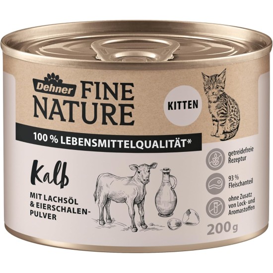 Dehner Fine Nature Cat Food, Wet Food, Grain-Free, for Adult Cats, Chicken, 6 x 400 g Tin (2.4 kg) Dehner Fine Nature Cat Food, Wet Food, Grain-Free, for Adult Cats, Chicken, 6 x 400 g Tin (2.4 kg)