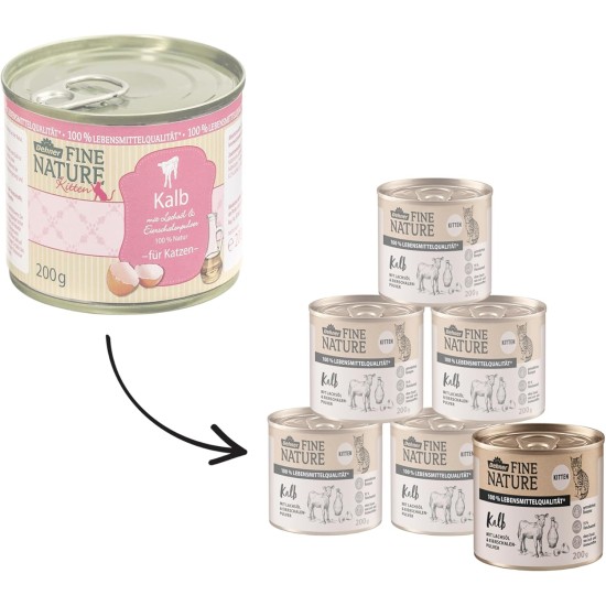 Dehner Fine Nature Cat Food, Wet Food, Grain-Free, for Adult Cats, Chicken, 6 x 400 g Tin (2.4 kg) Dehner Fine Nature Cat Food, Wet Food, Grain-Free, for Adult Cats, Chicken, 6 x 400 g Tin (2.4 kg)