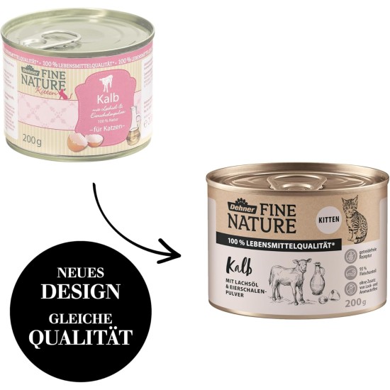 Dehner Fine Nature Cat Food, Wet Food, Grain-Free, for Adult Cats, Chicken, 6 x 400 g Tin (2.4 kg) Dehner Fine Nature Cat Food, Wet Food, Grain-Free, for Adult Cats, Chicken, 6 x 400 g Tin (2.4 kg)