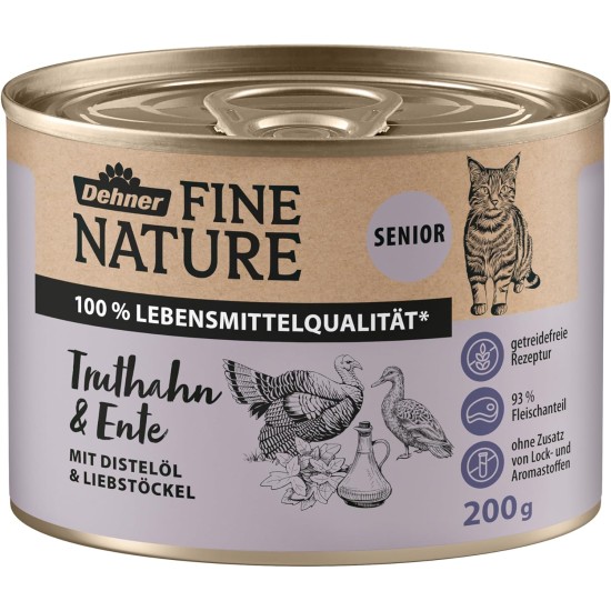 Dehner Fine Nature Cat Food, Wet Food, Grain-Free, for Adult Cats, Chicken, 6 x 400 g Tin (2.4 kg) Dehner Fine Nature Cat Food, Wet Food, Grain-Free, for Adult Cats, Chicken, 6 x 400 g Tin (2.4 kg)