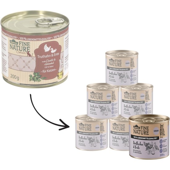 Dehner Fine Nature Cat Food, Wet Food, Grain-Free, for Adult Cats, Chicken, 6 x 400 g Tin (2.4 kg) Dehner Fine Nature Cat Food, Wet Food, Grain-Free, for Adult Cats, Chicken, 6 x 400 g Tin (2.4 kg)
