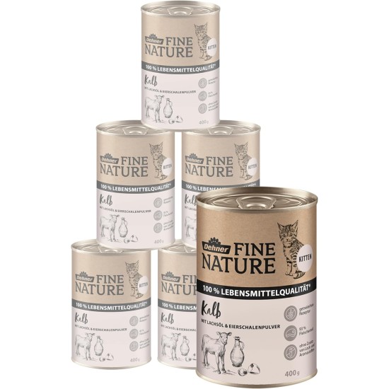 Dehner Fine Nature Cat Food, Wet Food, Grain-Free, for Adult Cats, Chicken, 6 x 400 g Tin (2.4 kg) Dehner Fine Nature Cat Food, Wet Food, Grain-Free, for Adult Cats, Chicken, 6 x 400 g Tin (2.4 kg)