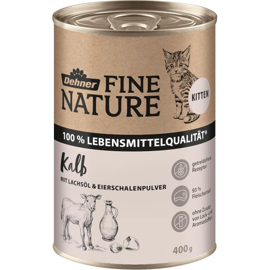 Dehner Fine Nature Cat Food, Wet Food, Grain-Free, for Adult Cats, Chicken, 6 x 400 g Tin (2.4 kg) Dehner Fine Nature Cat Food, Wet Food, Grain-Free, for Adult Cats, Chicken, 6 x 400 g Tin (2.4 kg)