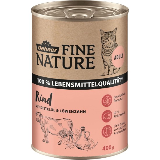 Dehner Fine Nature Cat Food, Wet Food, Grain-Free, for Adult Cats, Chicken, 6 x 400 g Tin (2.4 kg) Dehner Fine Nature Cat Food, Wet Food, Grain-Free, for Adult Cats, Chicken, 6 x 400 g Tin (2.4 kg)