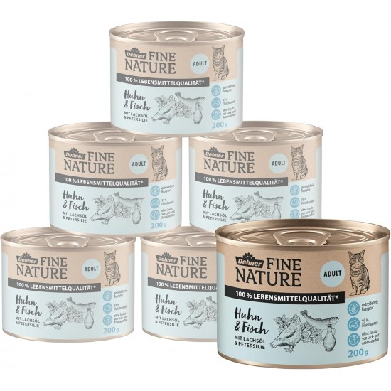 Dehner Fine Nature Cat Food, food grade quality, Calf, 6 x 400g (2400g) Dehner Fine Nature Cat Food, food grade quality, Calf, 6 x 400g (2400g)