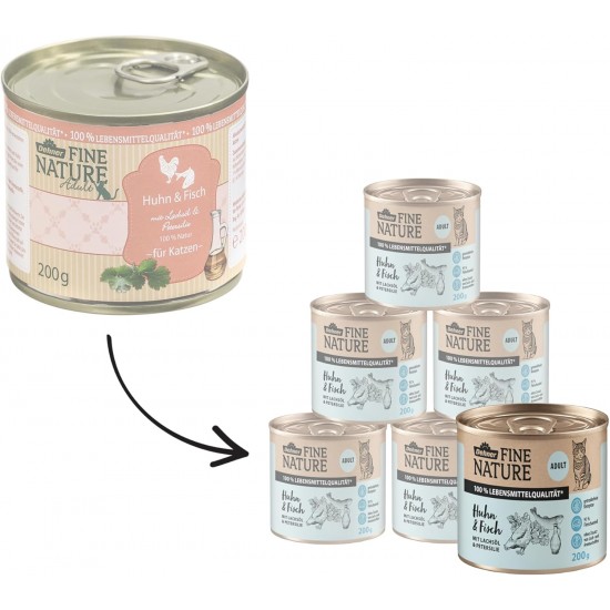 Dehner Fine Nature Cat Food, food grade quality, Calf, 6 x 400g (2400g) Dehner Fine Nature Cat Food, food grade quality, Calf, 6 x 400g (2400g)