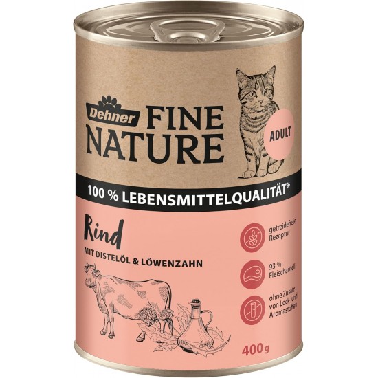 Dehner Fine Nature Cat Food, food grade quality, Calf, 6 x 400g (2400g) Dehner Fine Nature Cat Food, food grade quality, Calf, 6 x 400g (2400g)
