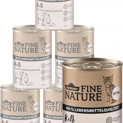 Dehner Fine Nature Cat Food, food grade quality, Calf, 6 x 400g (2400g) Dehner Fine Nature Cat Food, food grade quality, Calf, 6 x 400g (2400g)