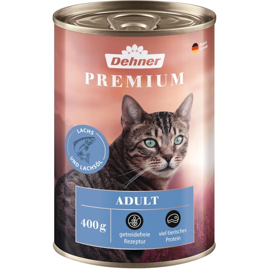 Dehner Premium Cat Food, Wet Food, Grain Free, for Adult Cats, Poultry, 6 x 400 g Tubs (2.4 kg) Dehner Premium Cat Food, Wet Food, Grain Free, for Adult Cats, Poultry, 6 x 400 g Tubs (2.4 kg)