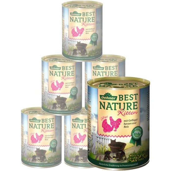 Dehner Premium Cat Food, Wet Food, Grain Free, for Adult Cats, Poultry, 6 x 400 g Tubs (2.4 kg) Dehner Premium Cat Food, Wet Food, Grain Free, for Adult Cats, Poultry, 6 x 400 g Tubs (2.4 kg)