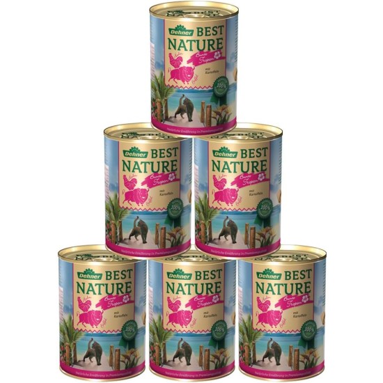 Dehner Premium Cat Food, Wet Food, Grain Free, for Adult Cats, Poultry, 6 x 400 g Tubs (2.4 kg) Dehner Premium Cat Food, Wet Food, Grain Free, for Adult Cats, Poultry, 6 x 400 g Tubs (2.4 kg)