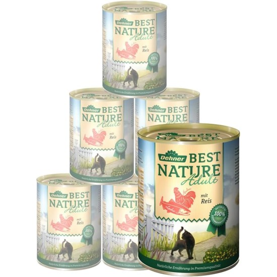 Dehner Premium Cat Food, Wet Food, Grain Free, for Adult Cats, Poultry, 6 x 400 g Tubs (2.4 kg) Dehner Premium Cat Food, Wet Food, Grain Free, for Adult Cats, Poultry, 6 x 400 g Tubs (2.4 kg)