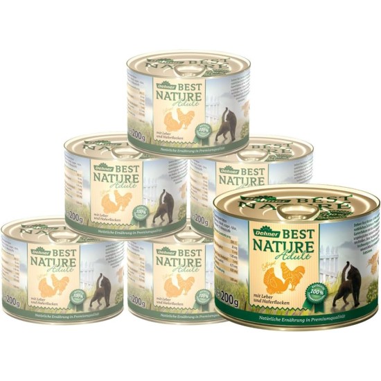 Dehner Premium Cat Food, Wet Food, Grain Free, for Adult Cats, Poultry, 6 x 400 g Tubs (2.4 kg) Dehner Premium Cat Food, Wet Food, Grain Free, for Adult Cats, Poultry, 6 x 400 g Tubs (2.4 kg)
