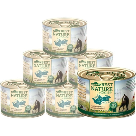 Dehner Premium Cat Food, Wet Food, Grain Free, for Adult Cats, Poultry, 6 x 400 g Tubs (2.4 kg) Dehner Premium Cat Food, Wet Food, Grain Free, for Adult Cats, Poultry, 6 x 400 g Tubs (2.4 kg)