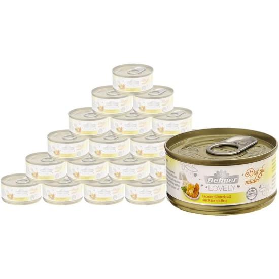 Dehner Premium Lovely Cat Food Wet Food Gluten Free Adult Cat Tuna Rice 24 x 70g Tin (1.68kg) Dehner Premium Lovely Cat Food Wet Food Gluten Free Adult Cat Tuna Rice 24 x 70g Tin (1.68kg)