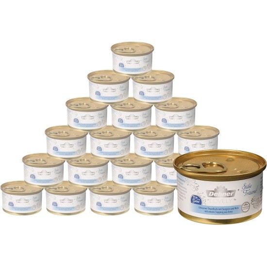 Dehner Premium Lovely Cat Food Wet Food Gluten Free Adult Cat Tuna Rice 24 x 70g Tin (1.68kg) Dehner Premium Lovely Cat Food Wet Food Gluten Free Adult Cat Tuna Rice 24 x 70g Tin (1.68kg)