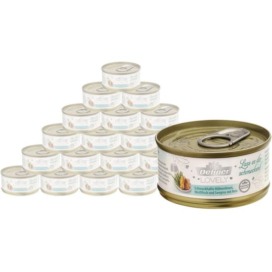 Dehner Premium Lovely Cat Food Wet Food Gluten Free Adult Cat Tuna Rice 24 x 70g Tin (1.68kg) Dehner Premium Lovely Cat Food Wet Food Gluten Free Adult Cat Tuna Rice 24 x 70g Tin (1.68kg)
