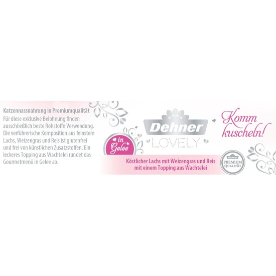 Dehner Premium Lovely Cat Food, Wet Food Gluten Free, for Cats, Chicken Breast/Cheese/Rice, 24 x 70g Tin (1.68kg) Dehner Premium Lovely Cat Food, Wet Food Gluten Free, for Cats, Chicken Breast/Cheese/Rice, 24 x 70g Tin (1.68kg)