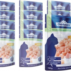 Dehner Premium Sensitive Cat Food, Wet Food, Grain Free, for Adult Nutritionally Sensitive Cats, Chicken, 12 x 100 g Bags (1.2 kg) Dehner Premium Sensitive Cat Food, Wet Food, Grain Free, for Adult Nutritionally Sensitive Cats, Chicken, 12 x 100 g Bags (1.2 kg)