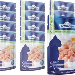 Dehner Premium Sensitive Cat Food, Wet Food, Grain Free, for Adult Nutritionally Sensitive Cats, Chicken, 12 x 100 g Bags (1.2 kg) Dehner Premium Sensitive Cat Food, Wet Food, Grain Free, for Adult Nutritionally Sensitive Cats, Chicken, 12 x 100 g Bags (1.2 kg)