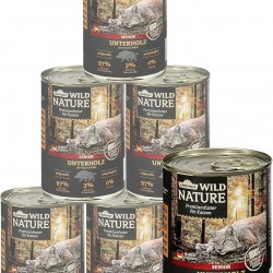 Dehner Wild Nature Cat Food, Undergrowth, Wet Food, Grain-Free / Sugar-Free, for Older Cats, Wild Boar, 6 x 400 g Tub, (2.4 kg) Dehner Wild Nature Cat Food, Undergrowth, Wet Food, Grain-Free / Sugar-Free, for Older Cats, Wild Boar, 6 x 400 g Tub, (2.4 kg)