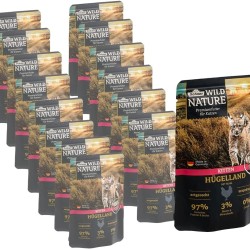 Dehner Wild Nature Kitten Hügelland Wet Food Grain-Free / Sugar Free for Young Cats, Chicken, 16 x 85 g Bags (1.36 kg) Dehner Wild Nature Kitten Hügelland Wet Food Grain-Free / Sugar Free for Young Cats, Chicken, 16 x 85 g Bags (1.36 kg)
