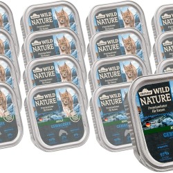 Dehner Wild Nature Mountain Lake Cat Food, Wet Food, Grain-Free / Sugar-Free, for Adult Cats, Salmon/Trout, 16 x 100 g Bowl (1.6 kg) Dehner Wild Nature Mountain Lake Cat Food, Wet Food, Grain-Free / Sugar-Free, for Adult Cats, Salmon/Trout, 16 x 100 g Bowl (1.6 kg)