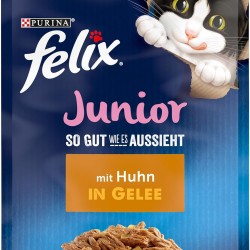 FELIX As Good As It Looks Junior Kitten Food Wet in Jelly with Chicken, Pack of 26 (26 x 85 g) FELIX As Good As It Looks Junior Kitten Food Wet in Jelly with Chicken, Pack of 26 (26 x 85 g)