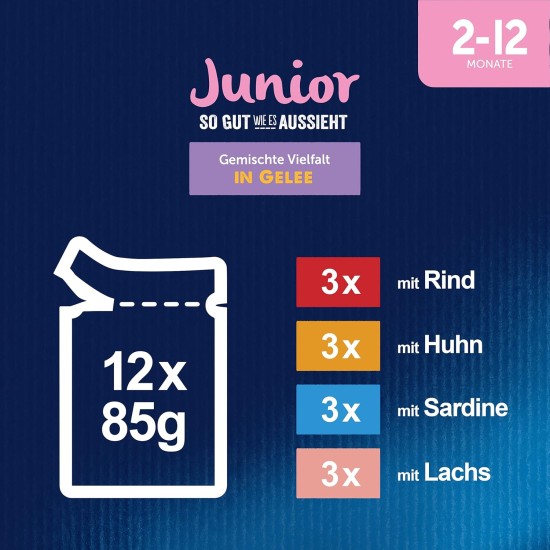 FELIX As Good As It Looks Junior Kitten Food Wet in Jelly with Chicken, Pack of 26 (26 x 85 g) FELIX As Good As It Looks Junior Kitten Food Wet in Jelly with Chicken, Pack of 26 (26 x 85 g)