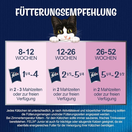 FELIX As Good As It Looks Junior Kitten Food Wet in Jelly with Chicken, Pack of 26 (26 x 85 g) FELIX As Good As It Looks Junior Kitten Food Wet in Jelly with Chicken, Pack of 26 (26 x 85 g)
